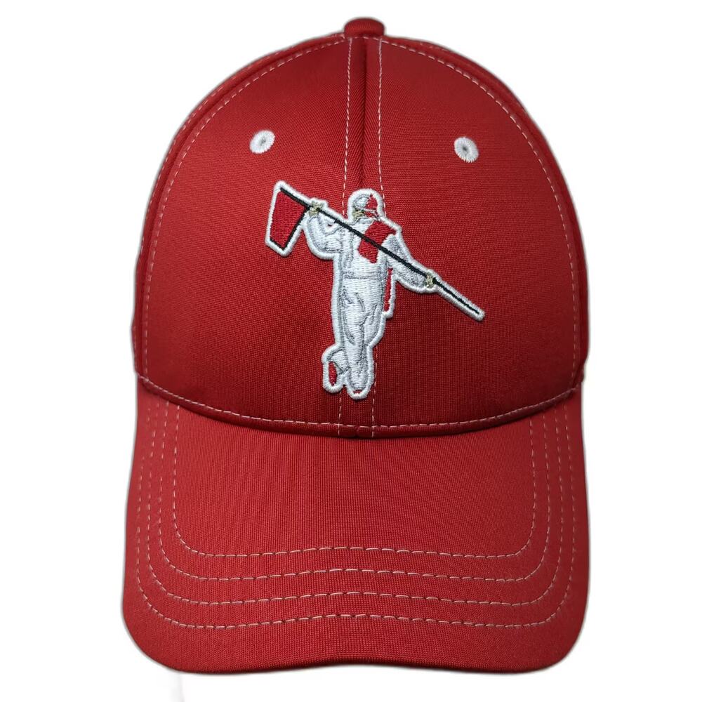 Looper Red White Baseball Cap Hat OS Golf Caddy Embroidered Stretch Polyester
